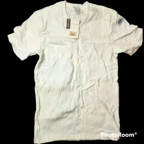 Vintage Skiny Basic Now #73420 V neck double ribbed tshirt undershirt NWT - Picture 1 of 6